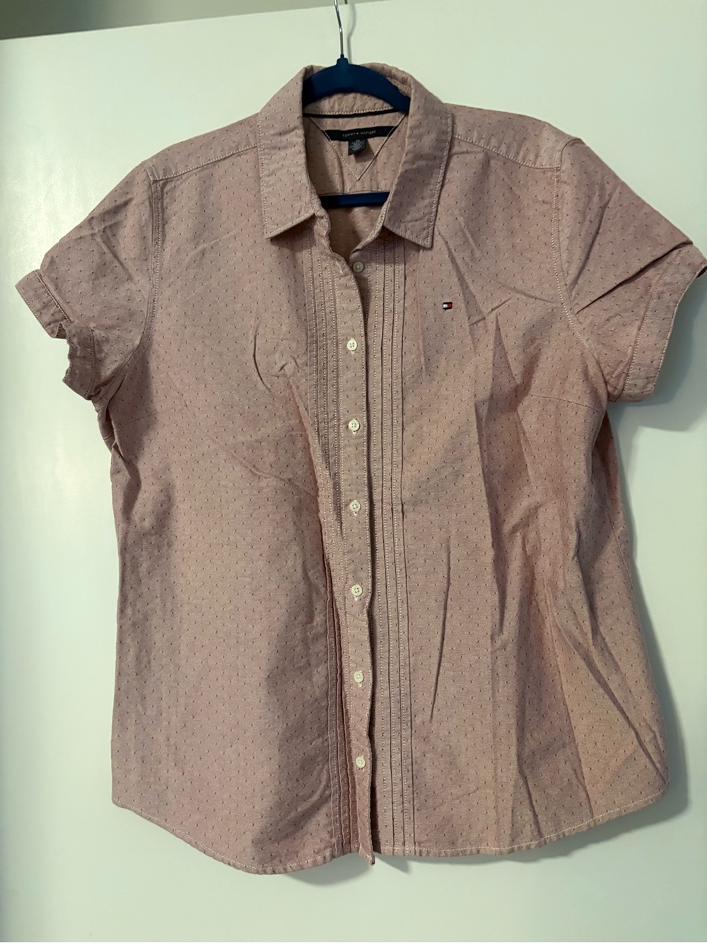 Tommy Hilfiger Dusty Pink Short-Sleeve Button-Down Shirt